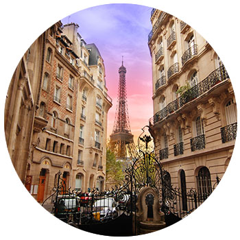Paris buildings with Eiffel tower