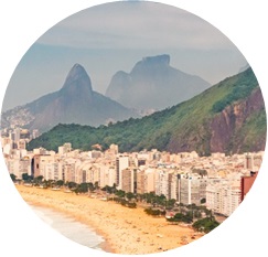 Beach in Brazil with tall buildings