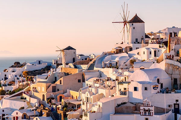 Whitewashed houses in Greece