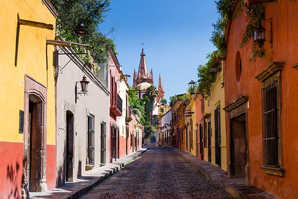 A colorful street in Mexico
