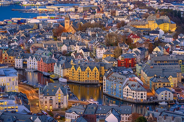 Colorful houses in Norway