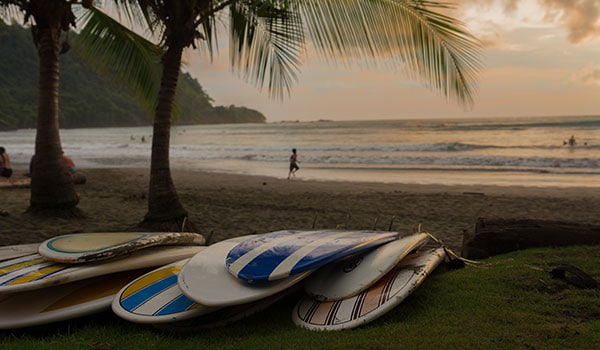 surfboards on the beach, Costa Rica